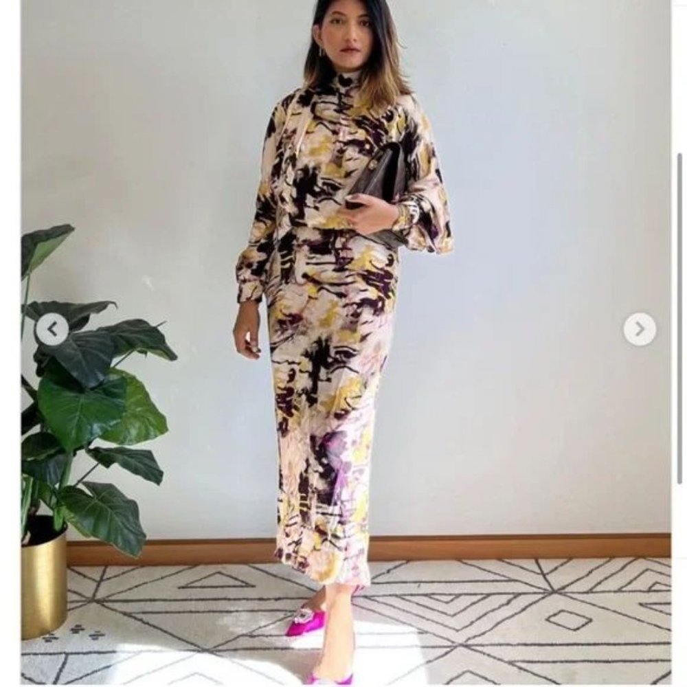 ZARA DRESS PRINTER MIDI MULTICOLORED - Picture 3 of 4